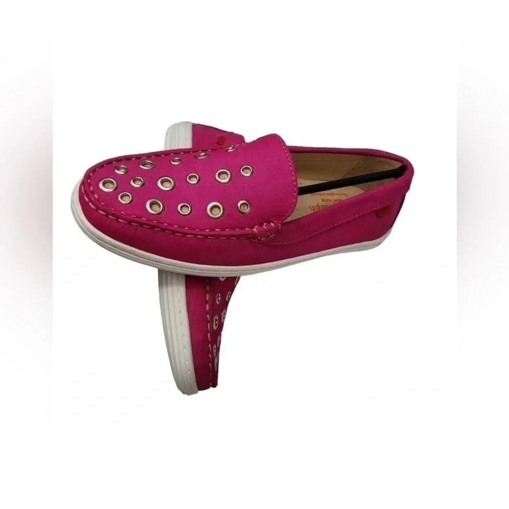 Marc Joseph Girls Pink Grommet Casual Loafers 1.5 NEW